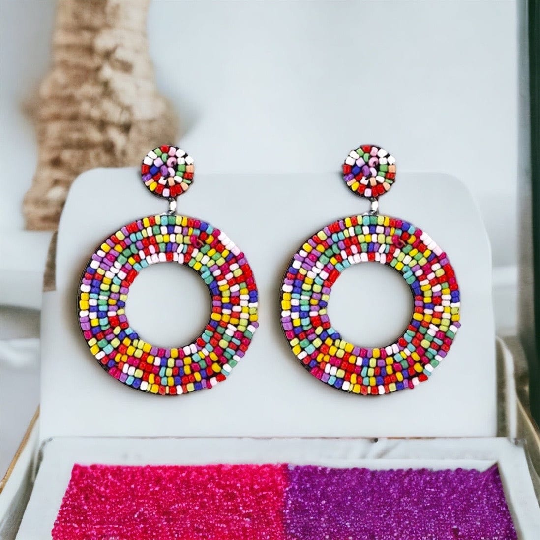 Colorful Beaded Boho Earrings – Your Festival Essential! 🌈 - Rhythms of Grace Creative