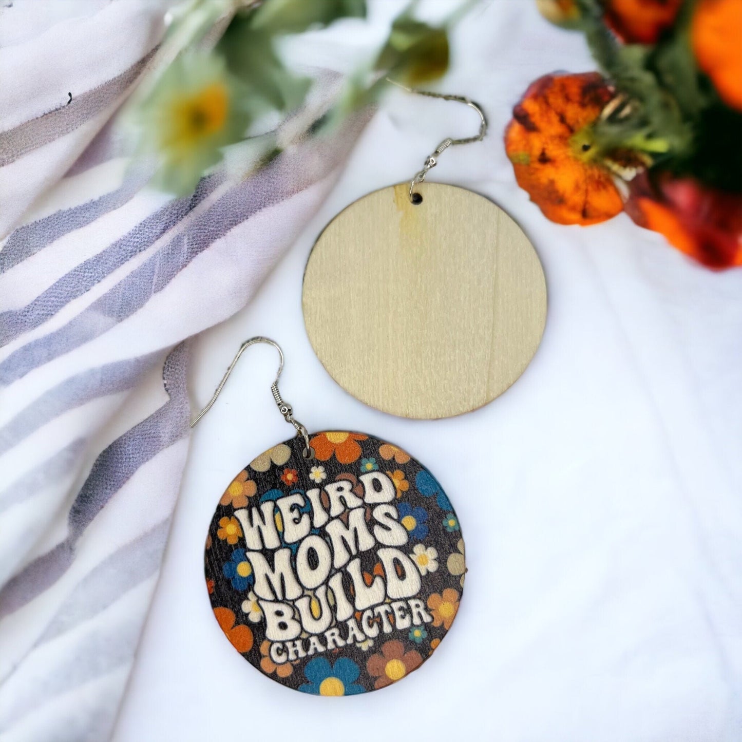 Celebrate Your Quirky Side with Our "Weird Moms Build Character" Earrings! - Rhythms of Grace Creative