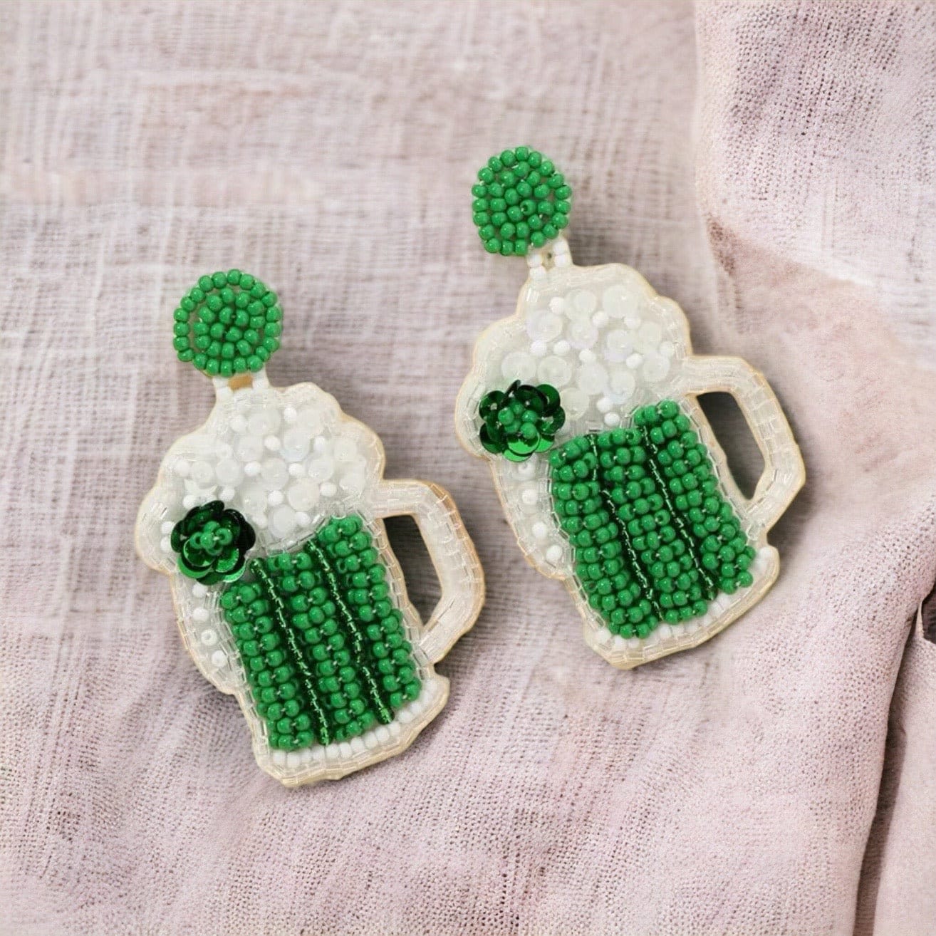 Cheers & Charm – Beaded St. Patrick’s Day Earrings (Beer Mug or Leprechaun Hat!)🍀 - Rhythms of Grace Creative