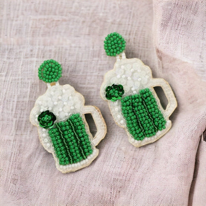 Cheers & Charm – Beaded St. Patrick’s Day Earrings (Beer Mug or Leprechaun Hat!)🍀 - Rhythms of Grace Creative