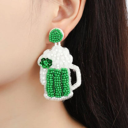 Cheers & Charm – Beaded St. Patrick’s Day Earrings (Beer Mug or Leprechaun Hat!)🍀 - Rhythms of Grace Creative
