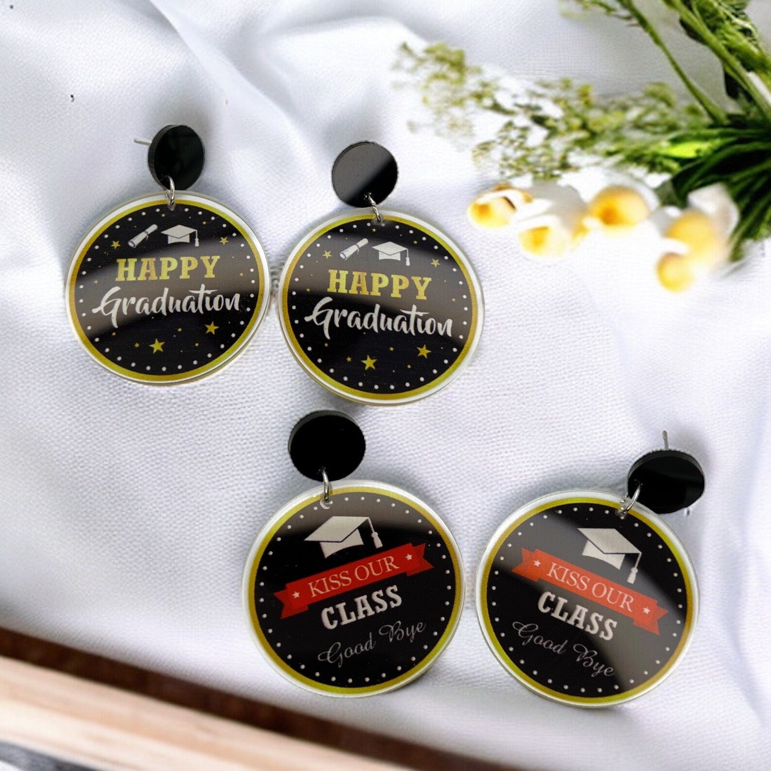 Graduation Dangle Earrings – Celebrate Your Achievement in Style! 🎓 - Rhythms of Grace Creative
