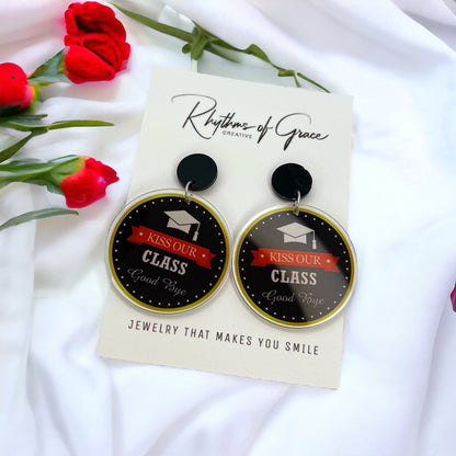 Graduation Dangle Earrings – Celebrate Your Achievement in Style! 🎓 - Rhythms of Grace Creative