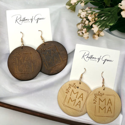 Wooden Wonders: MAMA Earrings That Make a Statement! - Rhythms of Grace Creative