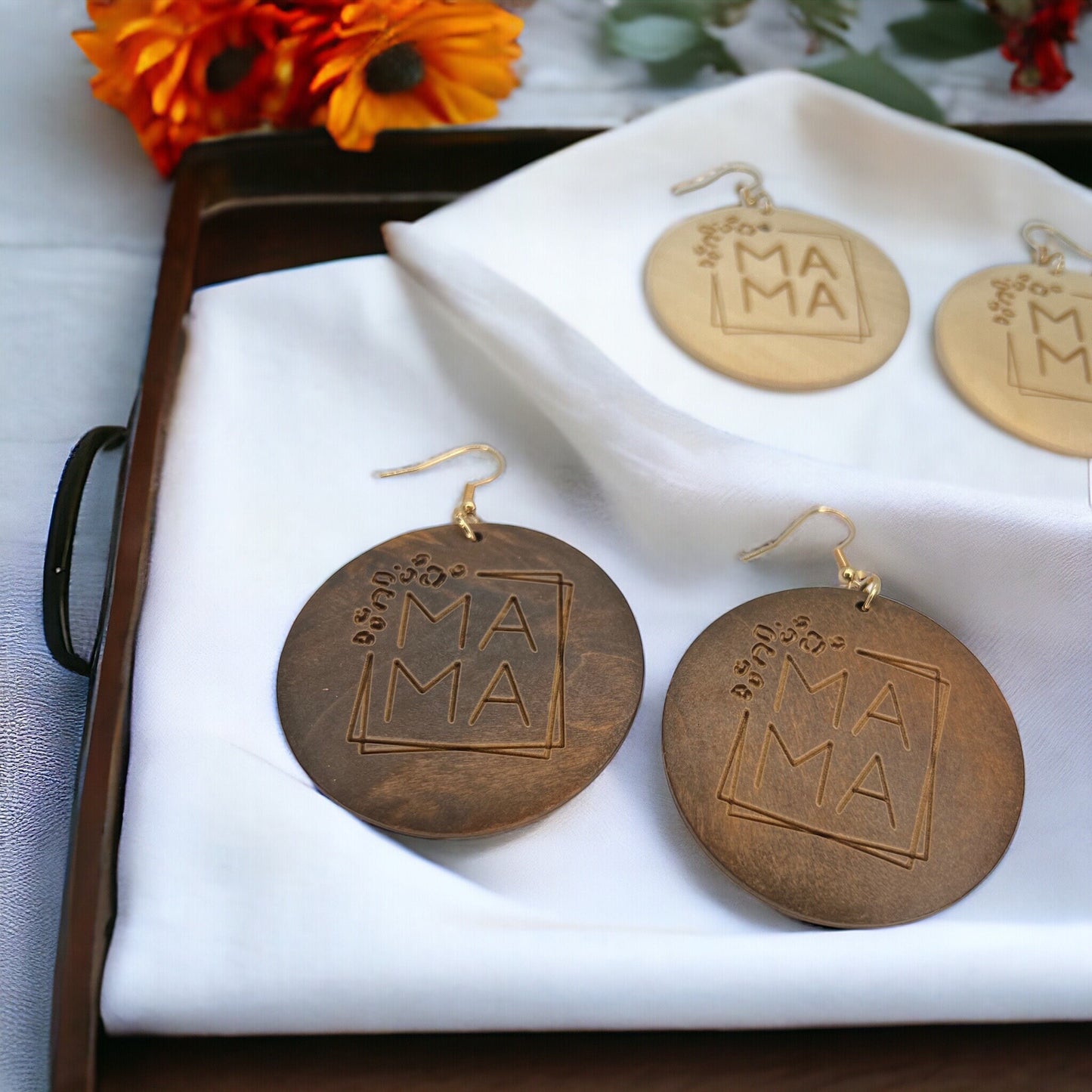 Wooden Wonders: MAMA Earrings That Make a Statement! - Rhythms of Grace Creative