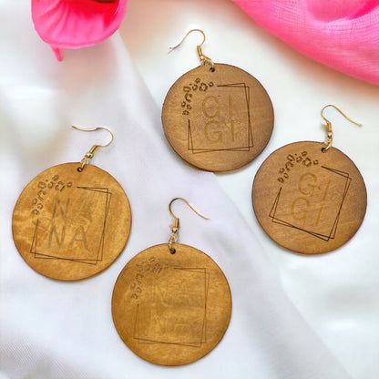 Celebrate Grandma Love: Wooden Nana & GiGi Dangle Earrings! - Rhythms of Grace Creative