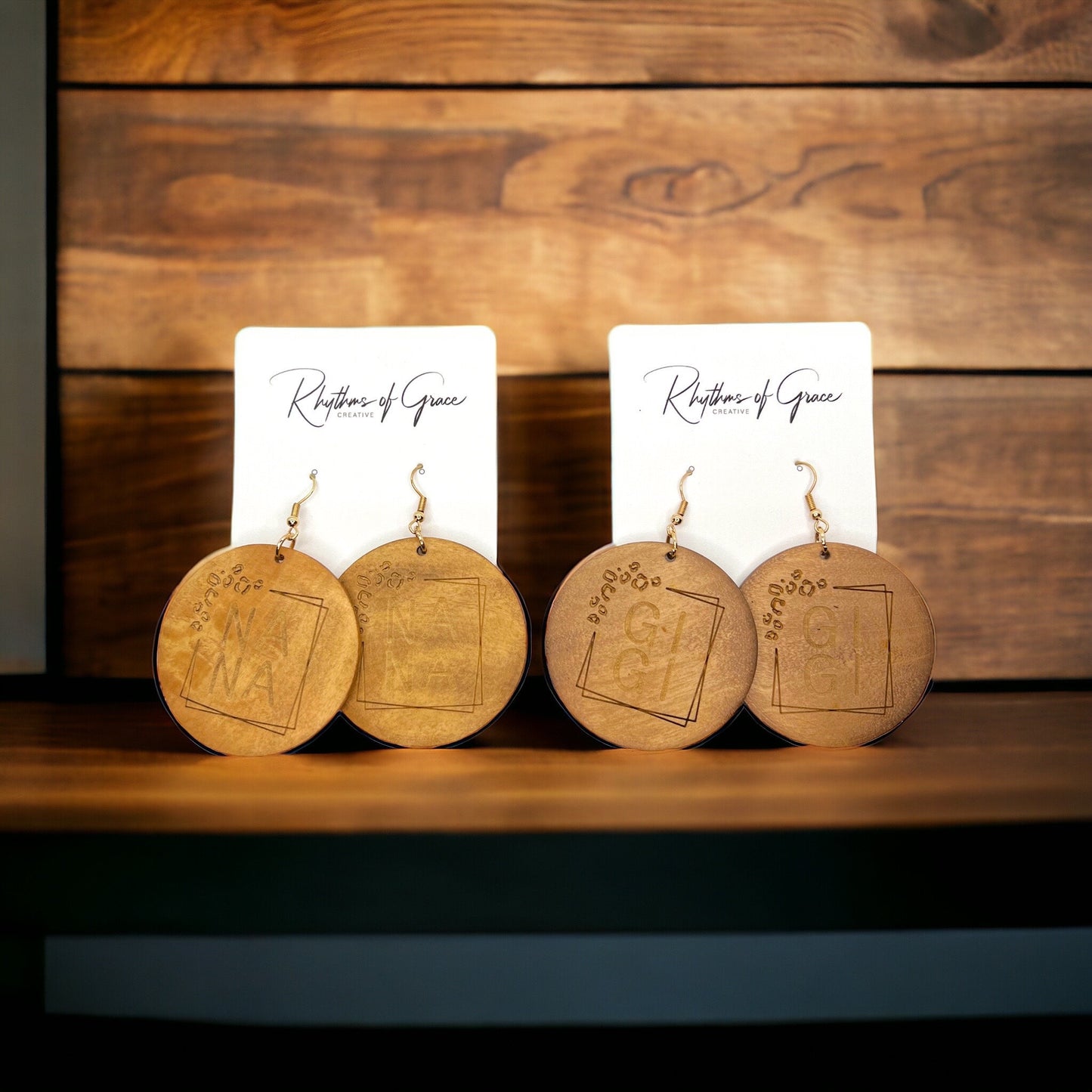 Celebrate Grandma Love: Wooden Nana & GiGi Dangle Earrings! - Rhythms of Grace Creative