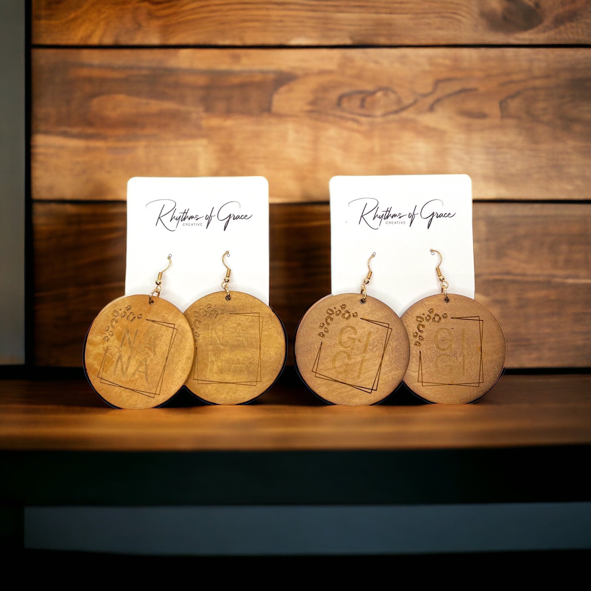 Celebrate Grandma Love: Wooden Nana & GiGi Dangle Earrings! - Rhythms of Grace Creative