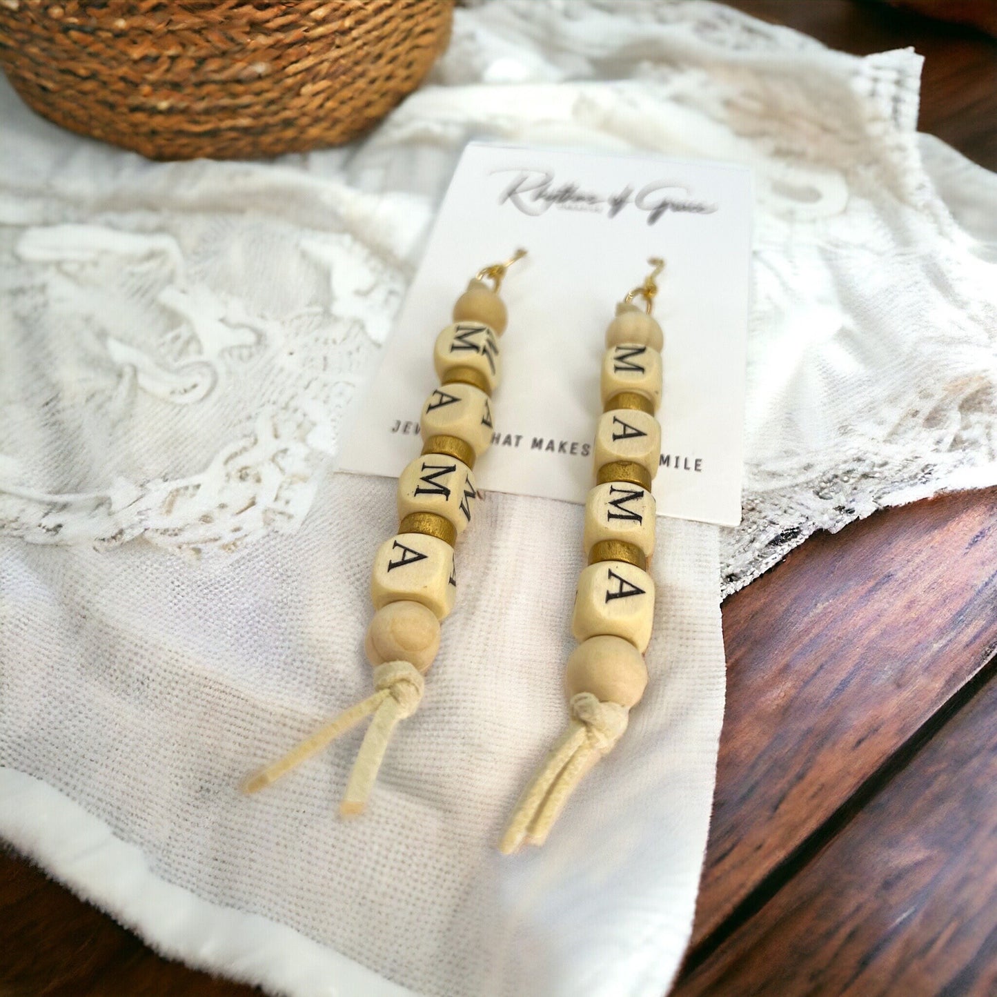 Celebrate Mama with Charming Beaded MAMA Earrings - Rhythms of Grace Creative
