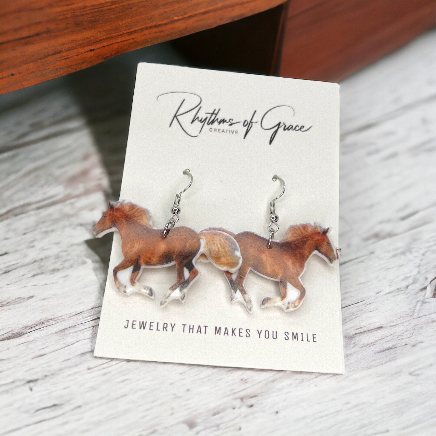 Unleash Your Inner Cowgirl with Our Handcrafted Horse Earrings! 🐴 - Rhythms of Grace Creative