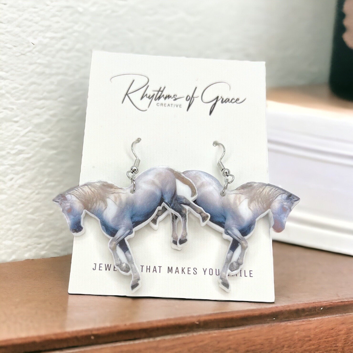 Unleash Your Inner Cowgirl with Our Handcrafted Horse Earrings! 🐴 - Rhythms of Grace Creative