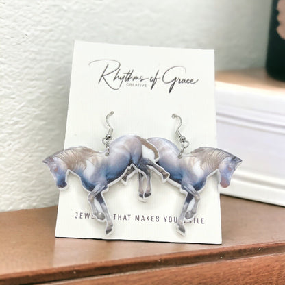 Unleash Your Inner Cowgirl with Our Handcrafted Horse Earrings! 🐴 - Rhythms of Grace Creative