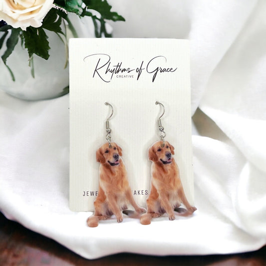 Pawsitively Adorable Golden Retriever Earrings – Wear Your Love for Dogs! 🐾✨ - Rhythms of Grace Creative