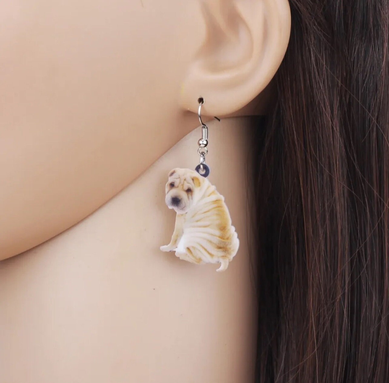 Shar Pei Earrings - Dog Earrings, Dog Jewelry, Dog Mom, Shar Pei Dog, Furbaby, Shar Pei Puppy, Wrinkled Dog, Shar Pei Gift, Chinese Dog