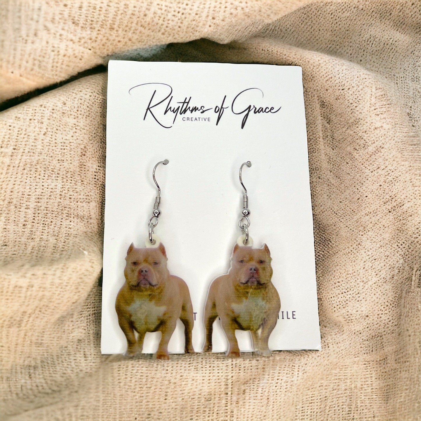 Pit Bull Earrings - American Bully, American Pit Bull Terrier, Dog Earrings, Dog Jewelry, Dog Mom, Shar Pei Dog, Furbaby, Pitty Dog