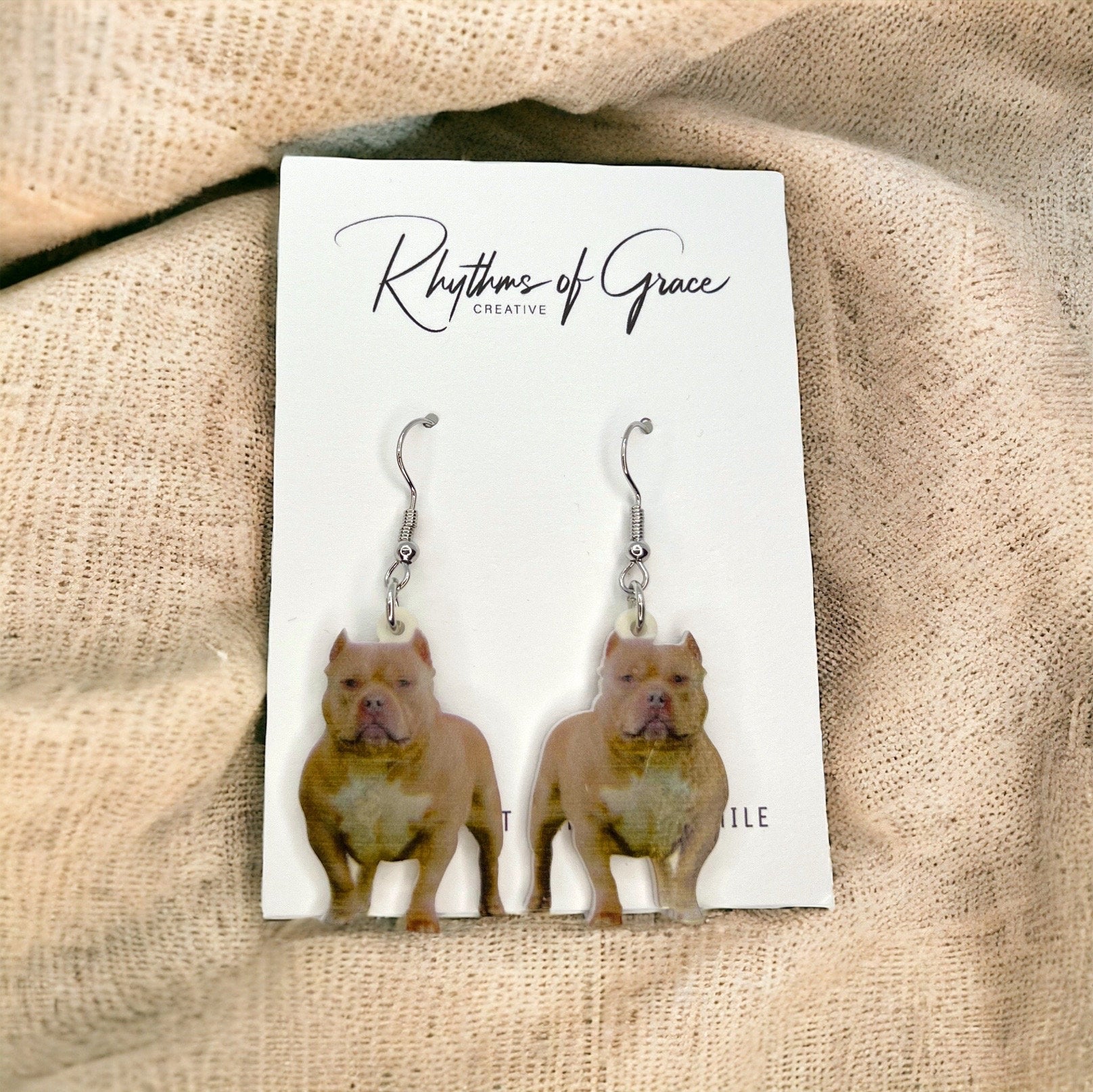 Pit Bull Earrings - American Bully, American Pit Bull Terrier, Dog Earrings, Dog Jewelry, Dog Mom, Shar Pei Dog, Furbaby, Pitty Dog