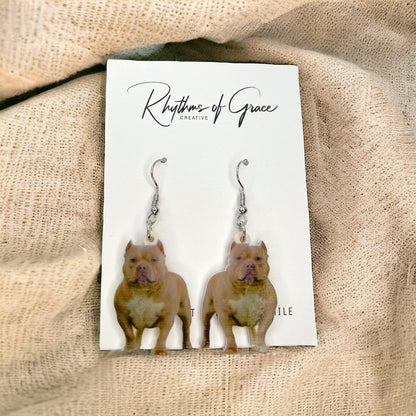 Pit Bull Earrings - American Bully, American Pit Bull Terrier, Dog Earrings, Dog Jewelry, Dog Mom, Shar Pei Dog, Furbaby, Pitty Dog