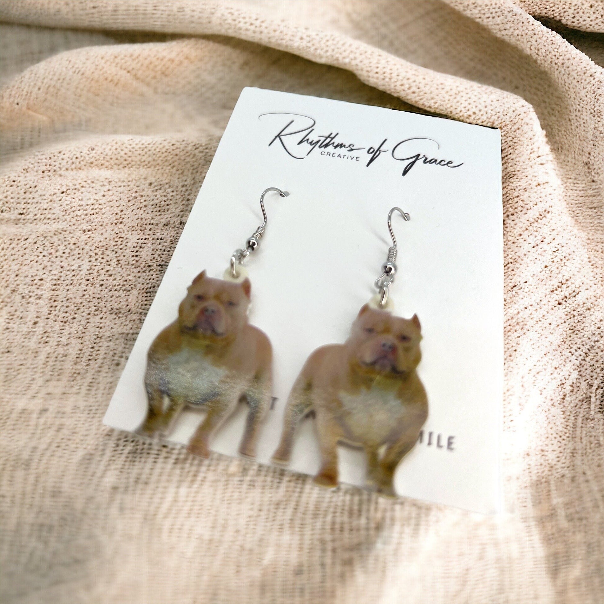 Pit Bull Earrings - American Bully, American Pit Bull Terrier, Dog Earrings, Dog Jewelry, Dog Mom, Shar Pei Dog, Furbaby, Pitty Dog