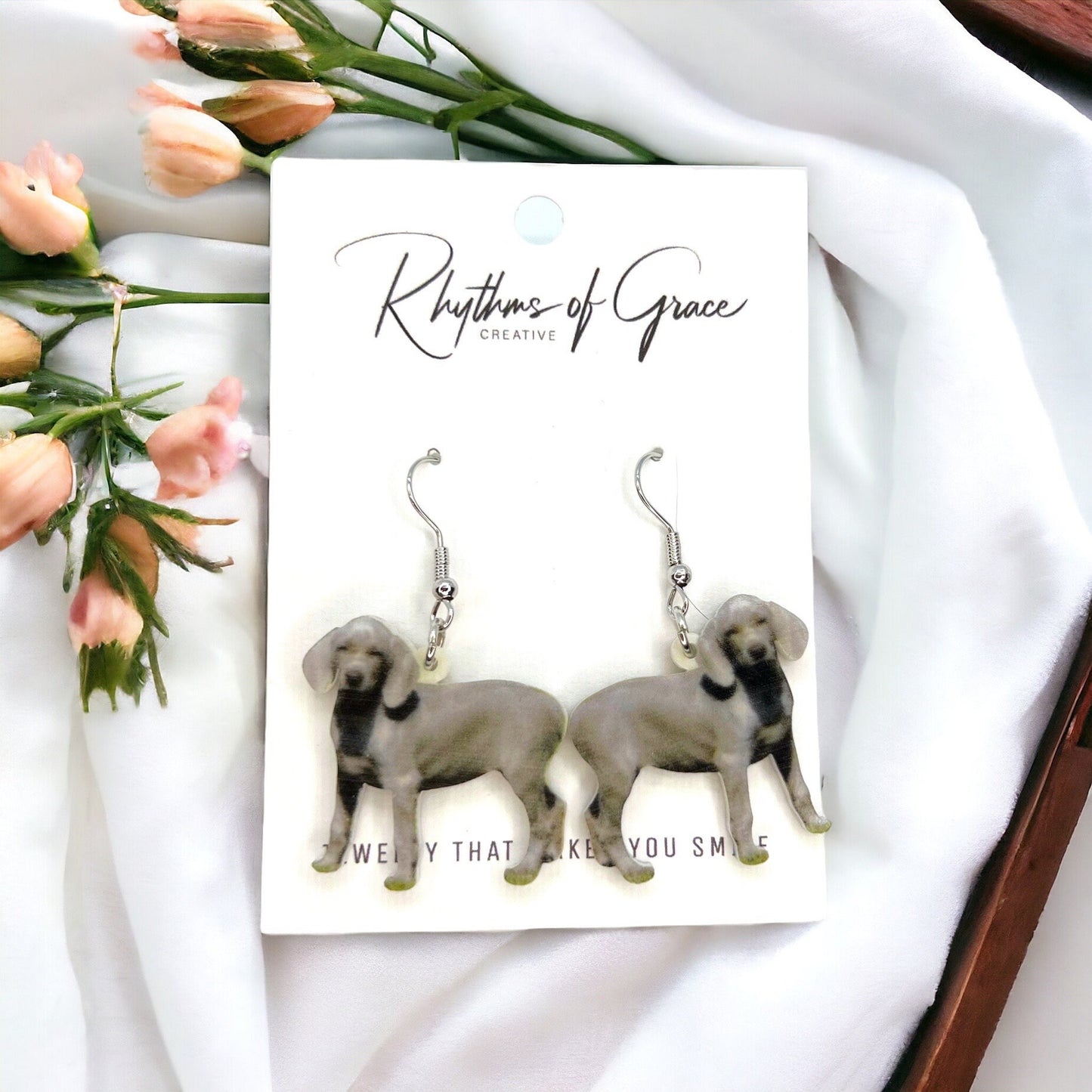 Weimaraner Earrings - Dog Earrings, Dog Jewelry, Dog Mom, Weimaraner Dog, Handmade Earrings, Furbaby, Weimaraner Puppy, Weimaraners