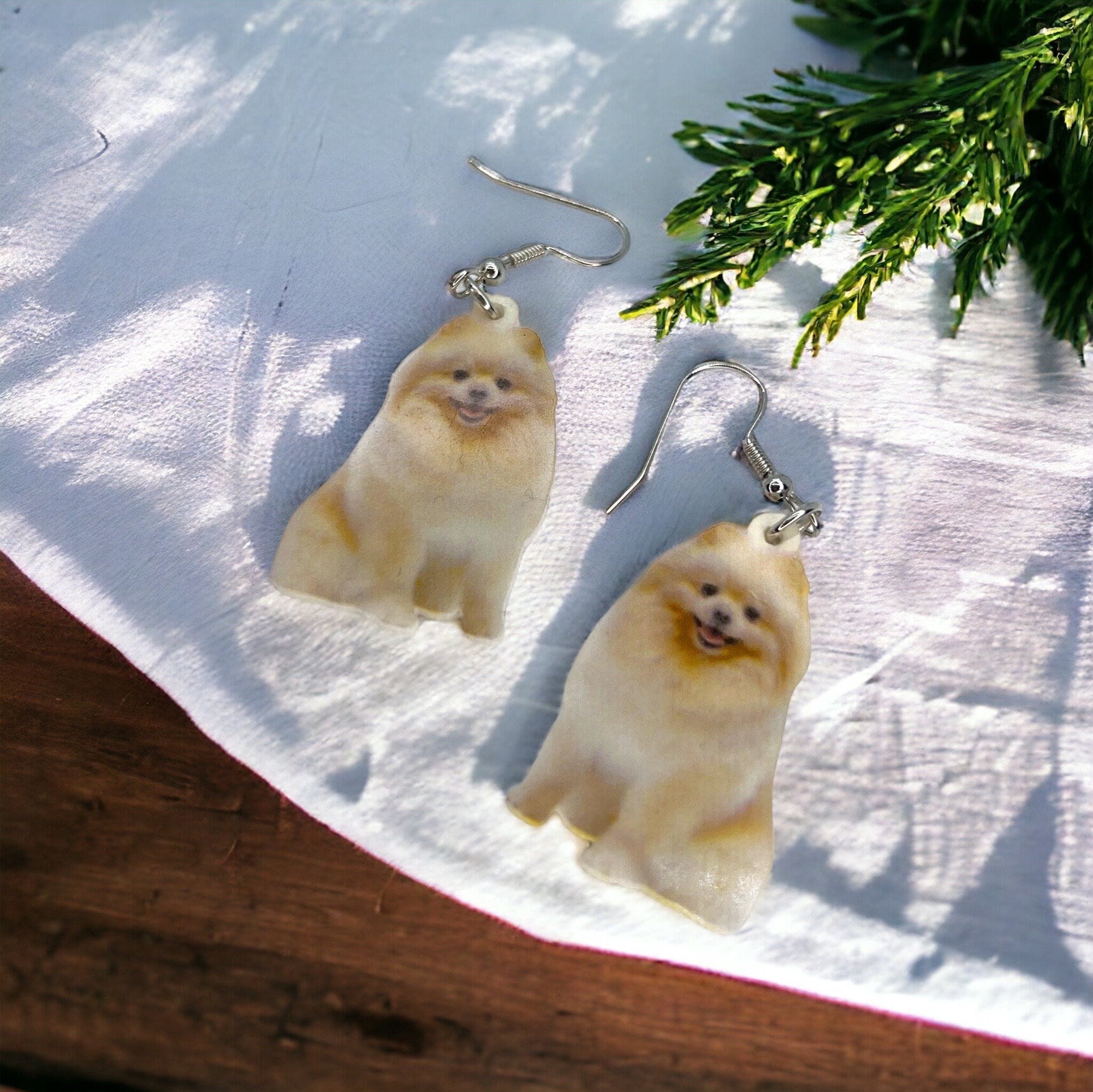 Pomeranian Earrings - Pomeranian Dog, Dog Earrings, Dog Jewelry, Dog Mom, Pomeranian Breed, Handmade Earrings, Pomeranian Gift, Pomeranians