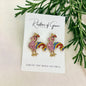 Rooster Earrings - Rooster Jewelry, Handmade Earrings, Handmade Jewelry, Animal Earrings, Animal Jewelry, Rhinestone Rooster, Rainbow
