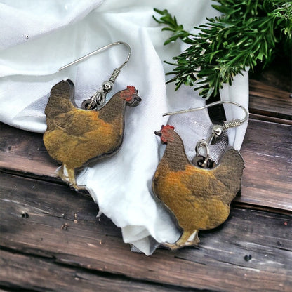 Rooster Earrings - Rooster Jewelry, Handmade Earrings, Handmade Jewelry, Animal Earrings, Animal Jewelry, Chicken Earrings, Chicken Mom