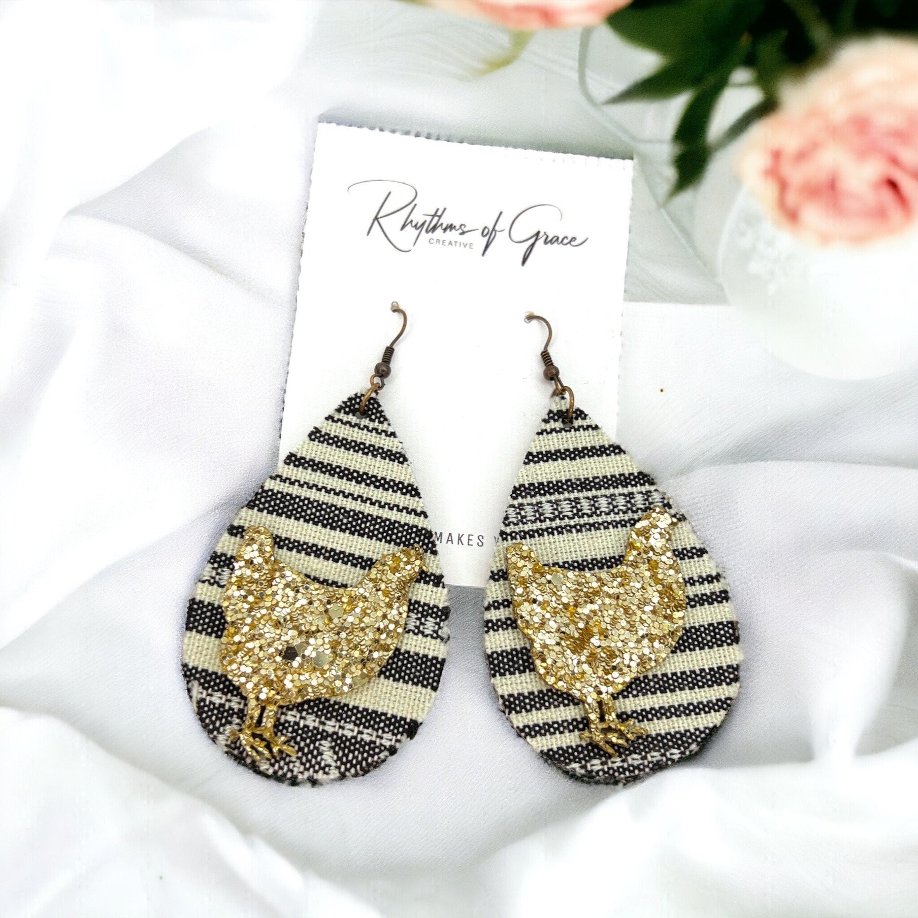 Rooster Earrings - Rooster Jewelry, Handmade Earrings, Handmade Jewelry, Animal Earrings, Animal Jewelry, Chicken Earrings, Chicken Mom