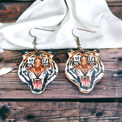 Tiger Earrings - Tiger Jewelry, Handmade Earrings, Handmade Jewelry, Animal Earrings, Tiger Football, Animal Jewelry, Tigers, Tiger Costume