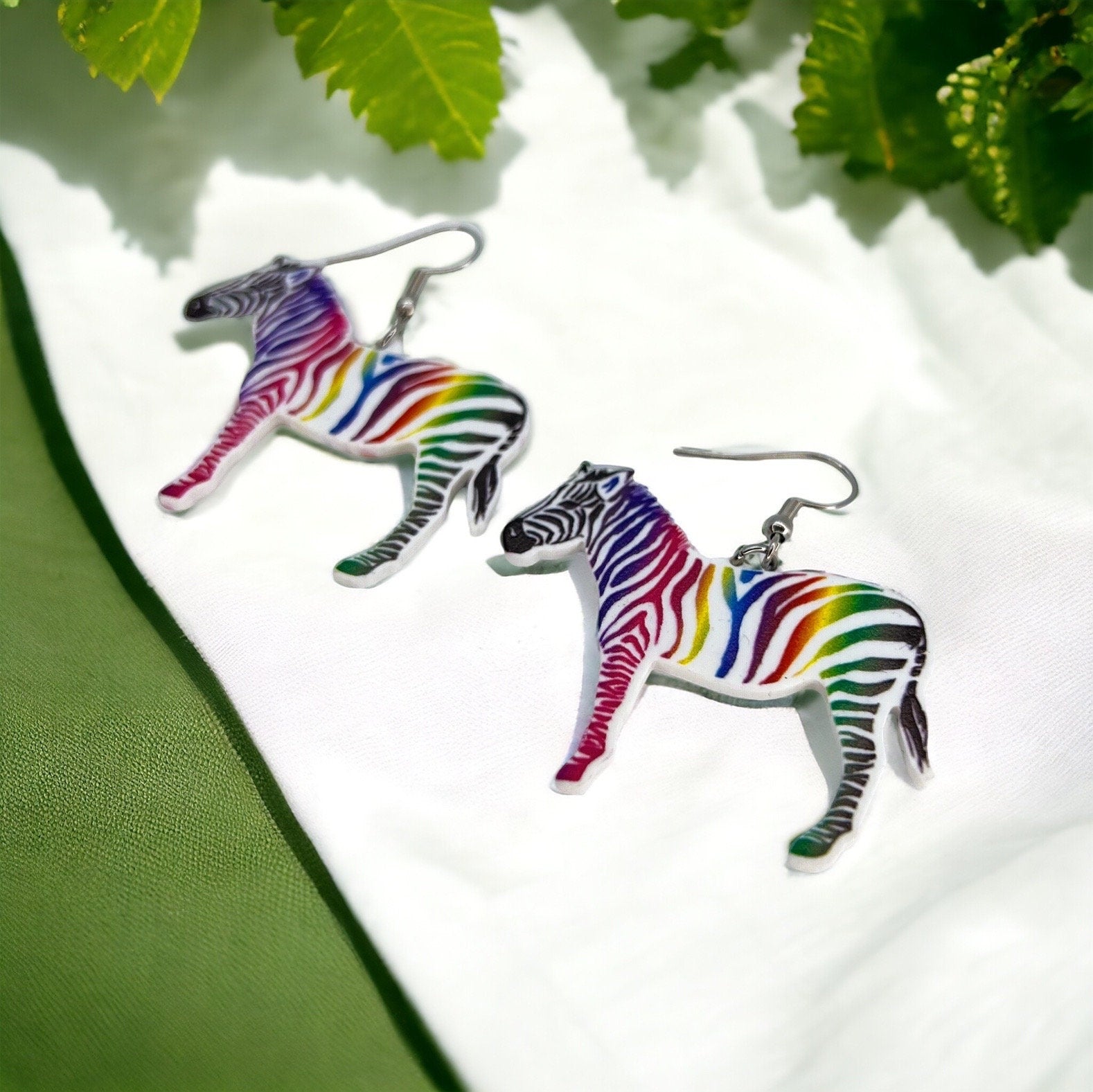 Zebra Earrings - Zebra Jewelry, Handmade Earrings, Handmade Jewelry, Animal Earrings, Animal Jewelry, Zebra Stripes, African Safari