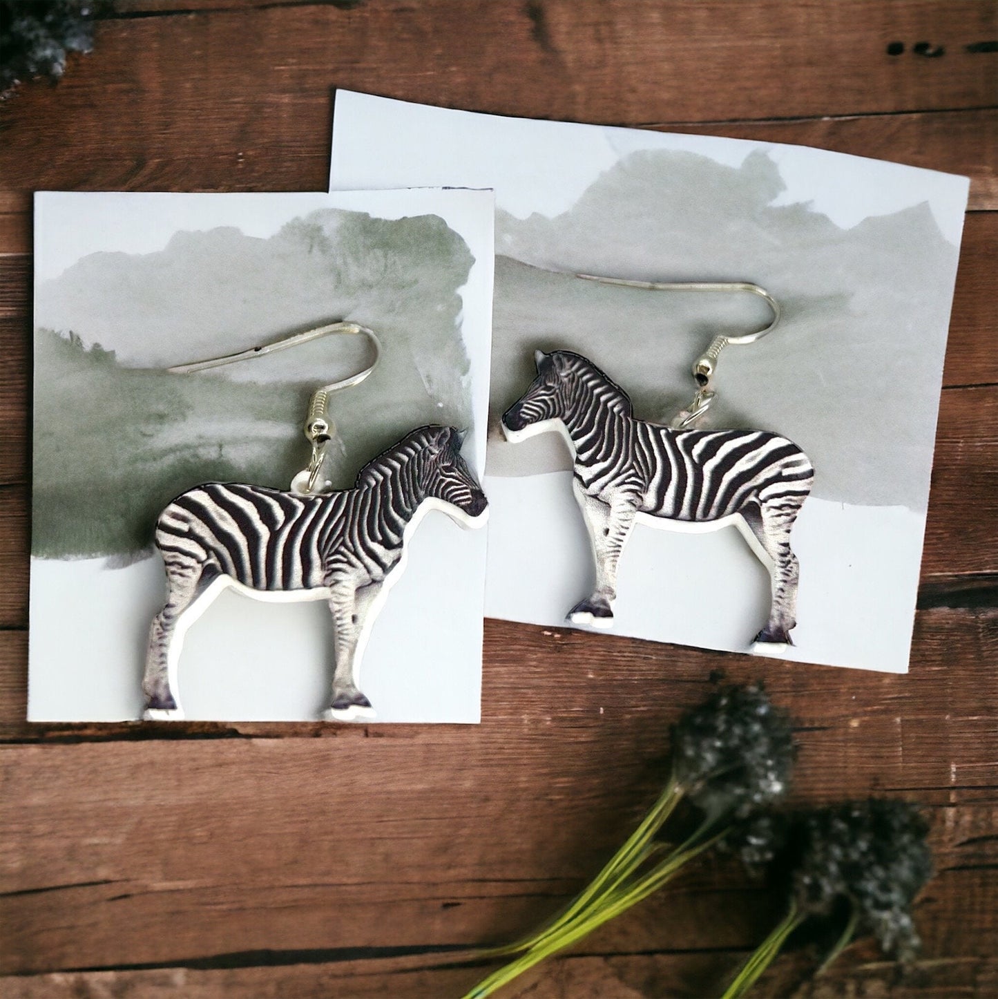 Zebra Earrings - Zebra Jewelry, Handmade Earrings, Handmade Jewelry, Animal Earrings, Animal Jewelry, Zebra Stripes, African Safari