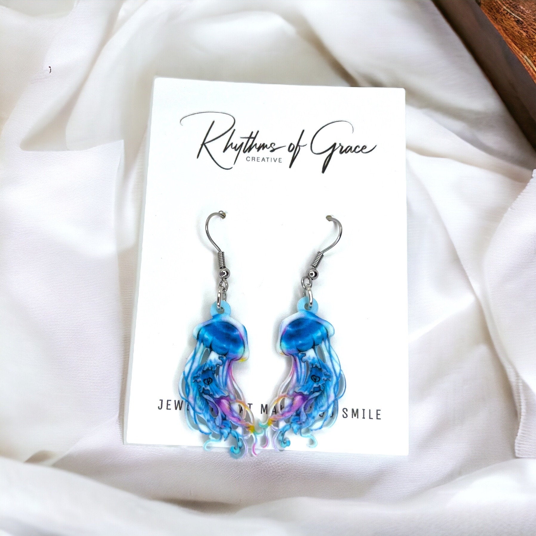 Seashore Earrings - Seashore Jewelry, Jellyfish Earrings, Crab Earrings, Handmade Earrings, Handmade Jewelry, Animal Earrings, Ocean Animal