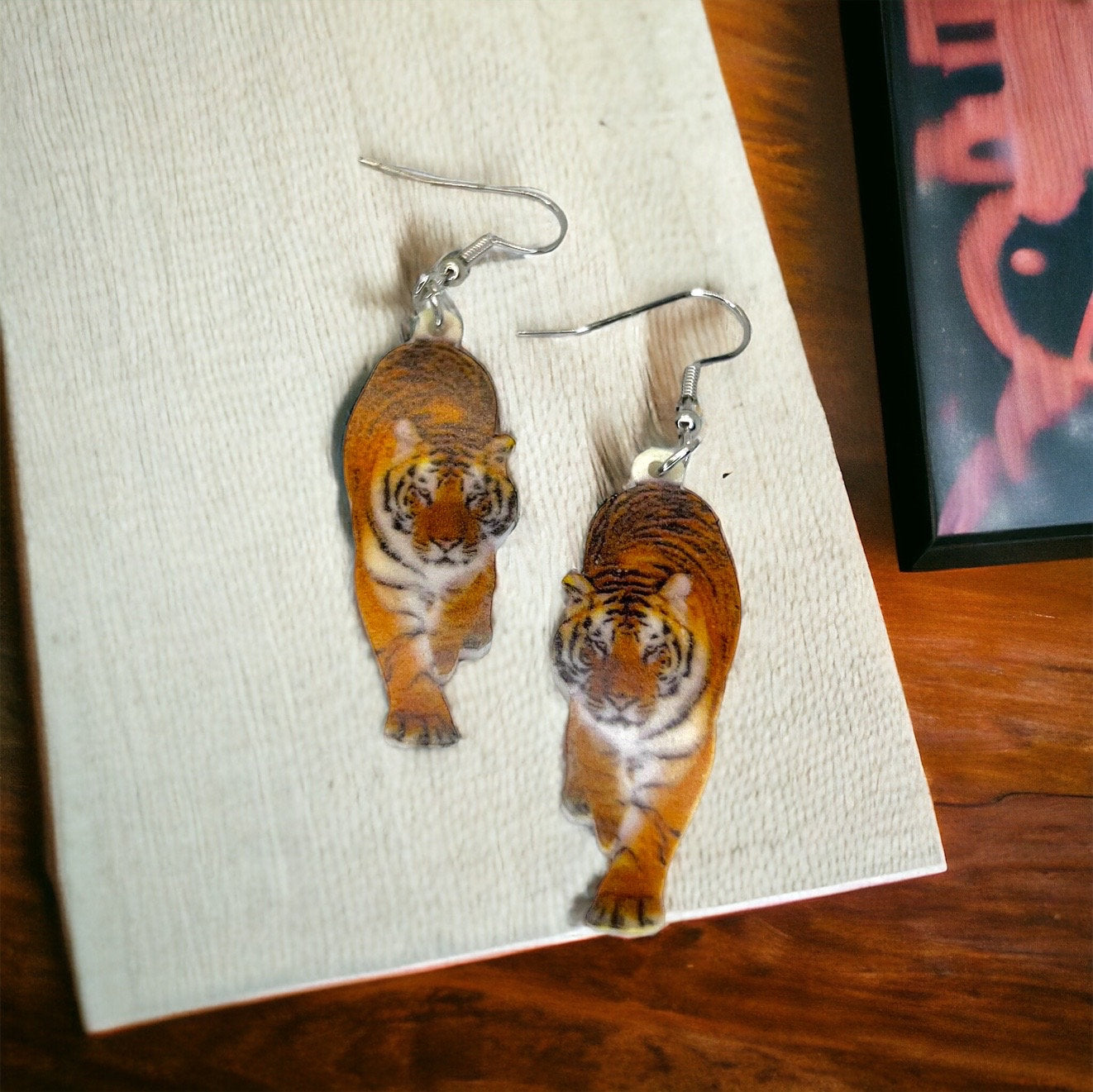 Tiger Earrings - Tiger Jewelry, Handmade Earrings, Handmade Jewelry, Animal Earrings, Tiger Football, Animal Jewelry, Tigers, Tiger Costume