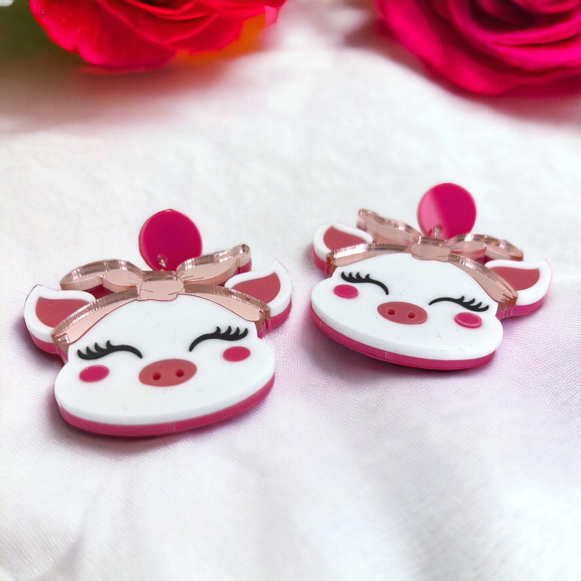Pig Earrings - Pig Jewelry, Pink Pig, Handmade Earrings, Handmade Jewelry, Animal Earrings, Animal Jewelry, Piggy, Pig Accessories