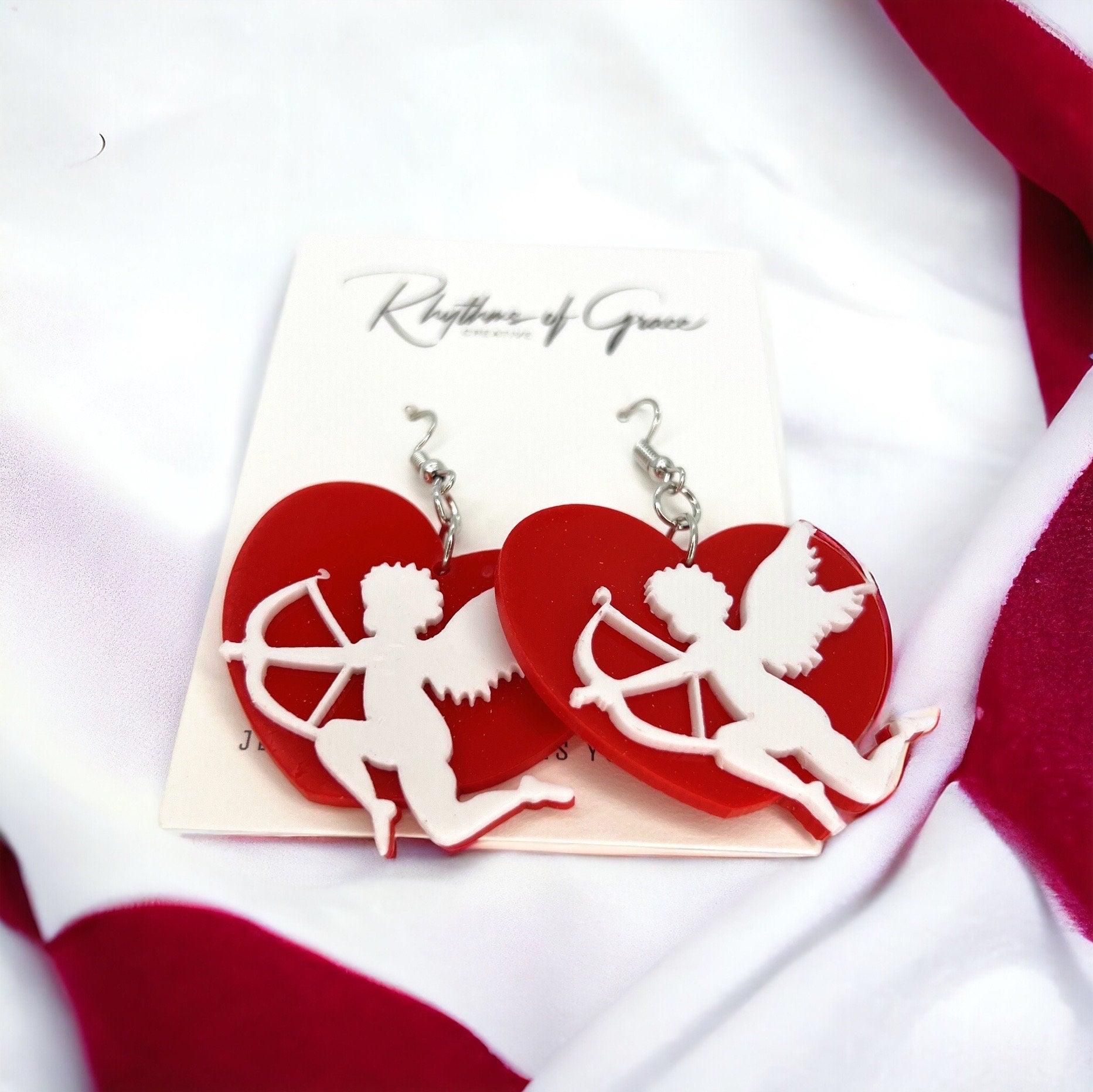 Cupid’s Charm: Love-Struck Heart Earrings for Every Occasion! 💘✨ - Rhythms of Grace Creative