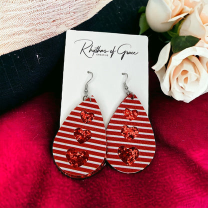 Love in Every Swing: Vibrant Red Heart Dangle Earrings! - Rhythms of Grace Creative