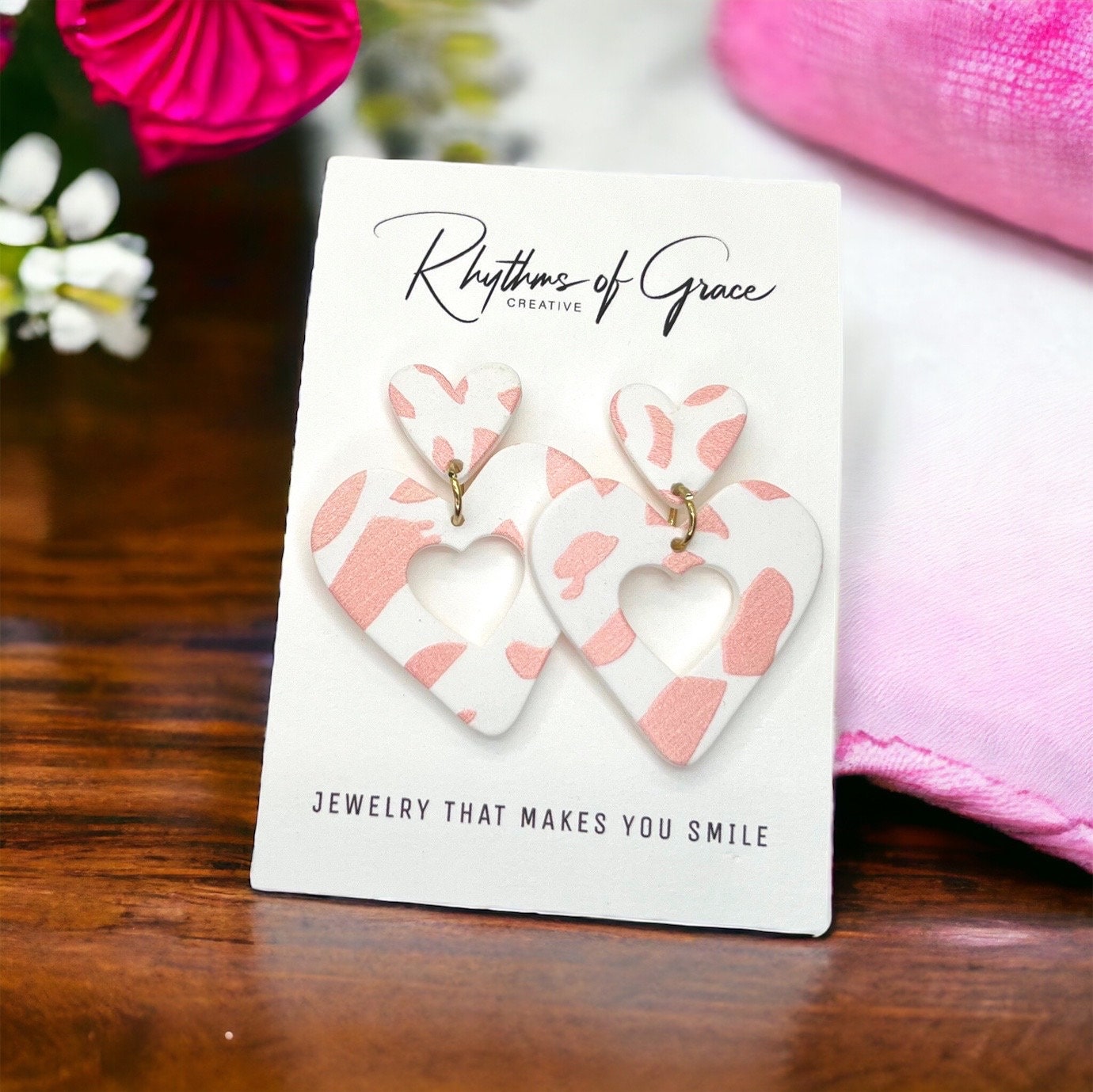 Heartfelt Style: Pink Dangle Earrings for Lovebirds! - Rhythms of Grace Creative