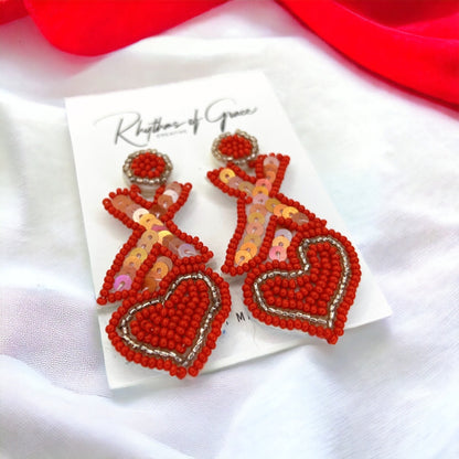 Lovey-Dovey Beaded Heart Earrings: XOXO Your Way to Valentine's Day Style! - Rhythms of Grace Creative