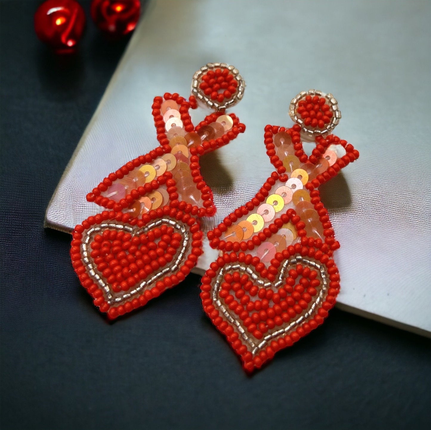 Lovey-Dovey Beaded Heart Earrings: XOXO Your Way to Valentine's Day Style! - Rhythms of Grace Creative