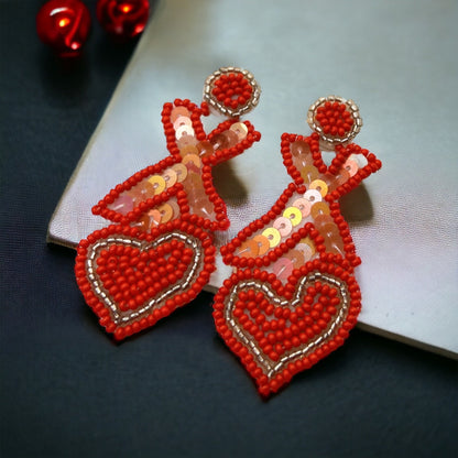Lovey-Dovey Beaded Heart Earrings: XOXO Your Way to Valentine's Day Style! - Rhythms of Grace Creative
