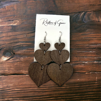 Wooden Valentine Wooden Earrings - Perfect for Every Love Story - Rhythms of Grace Creative