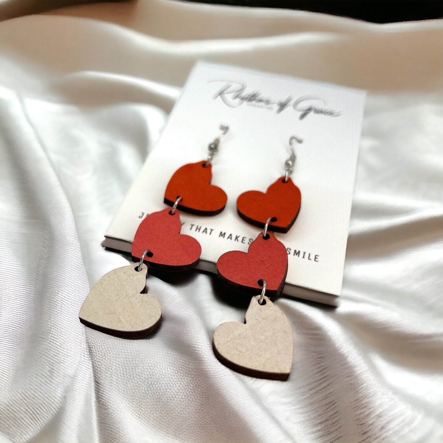 Wooden Valentine Wooden Earrings - Perfect for Every Love Story - Rhythms of Grace Creative
