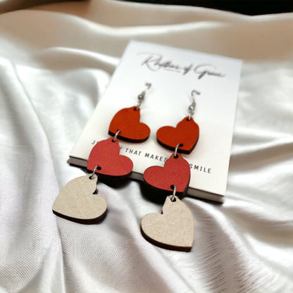 Wooden Valentine Wooden Earrings - Perfect for Every Love Story - Rhythms of Grace Creative