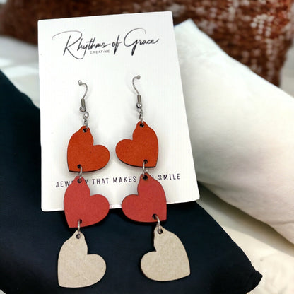 Wooden Valentine Wooden Earrings - Perfect for Every Love Story - Rhythms of Grace Creative