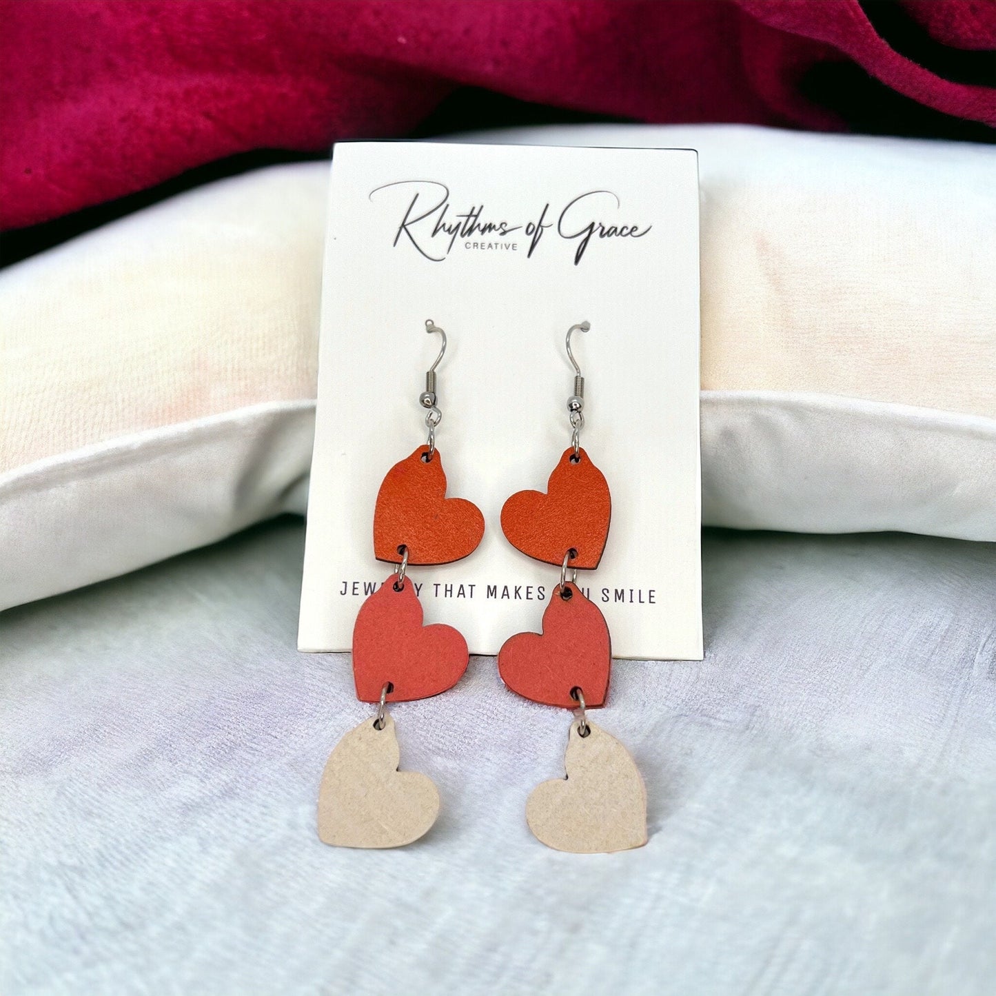 Wooden Valentine Wooden Earrings - Perfect for Every Love Story - Rhythms of Grace Creative