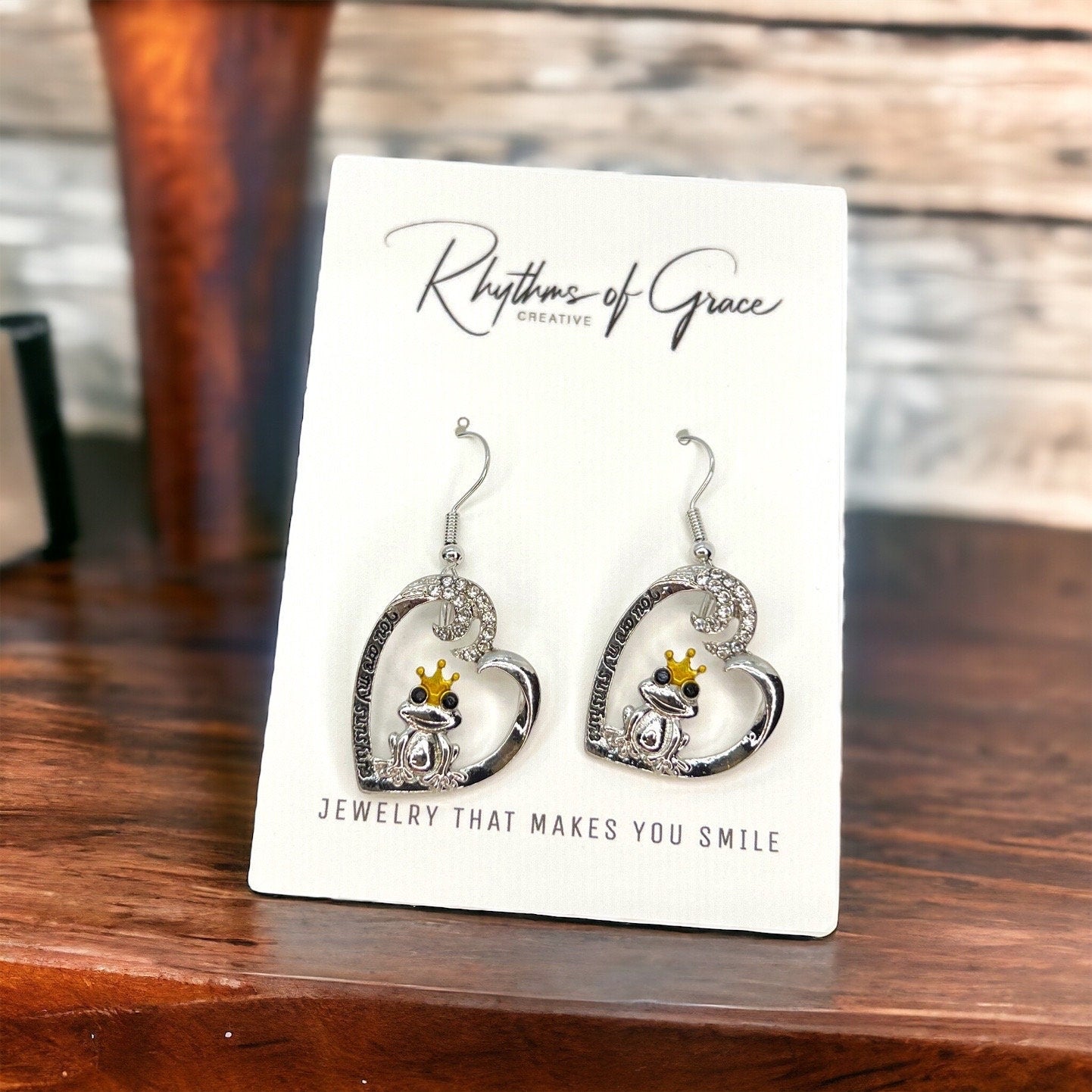 You're My Sunshine - Silver Heart Dangle Earrings 🌟 - Rhythms of Grace Creative