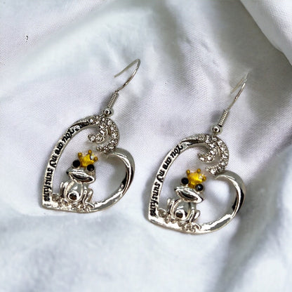 You're My Sunshine - Silver Heart Dangle Earrings 🌟 - Rhythms of Grace Creative