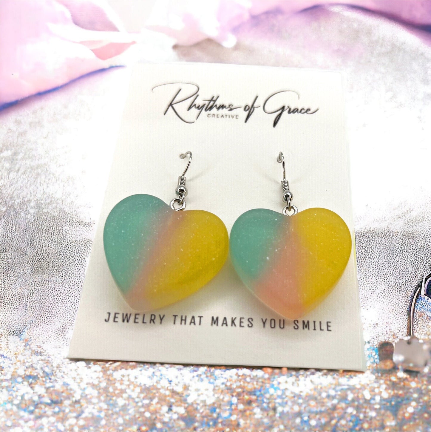Pastel Heart Dangle Earrings - Your New Favorite Accessories! 💖 - Rhythms of Grace Creative