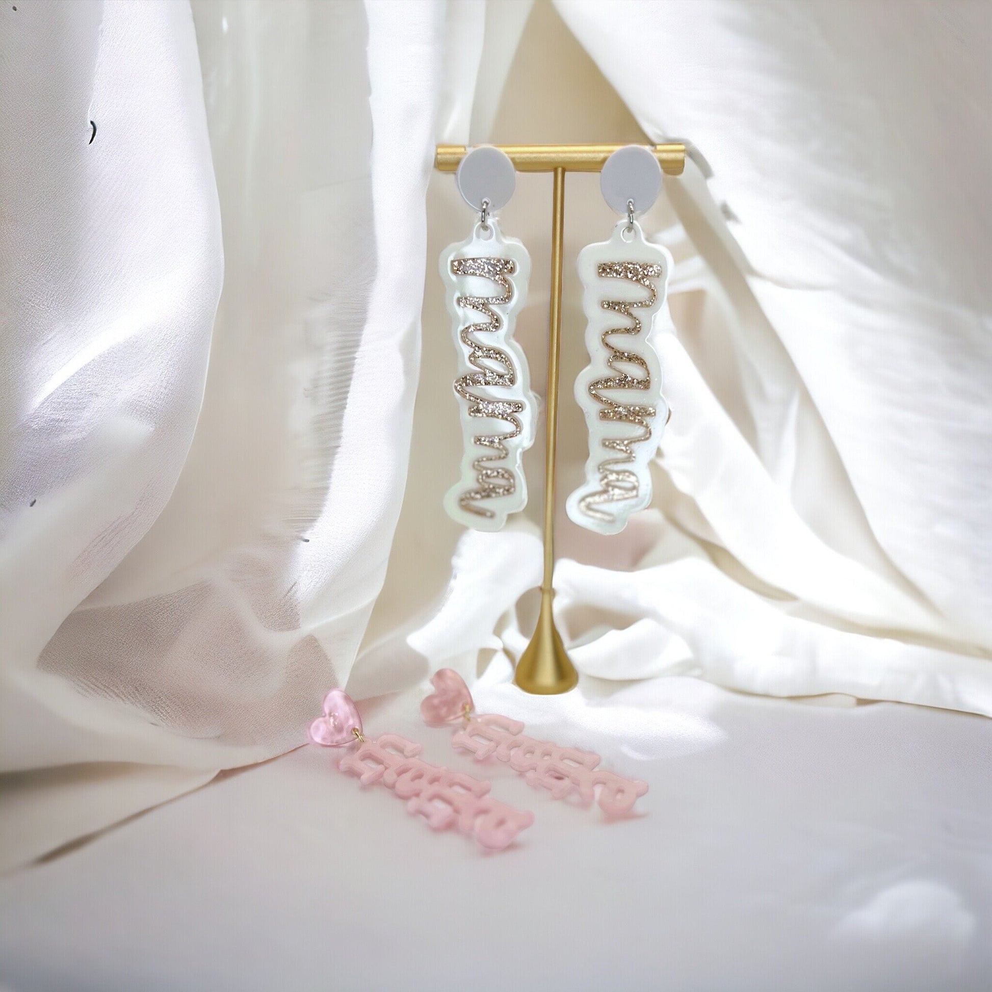 MAMA Earrings - Handmade Earrings, Baby Shower, New Mom, Mother’s Day, Mom Earrings, Momma Earrings, Pregnancy Announcement, Gender Reveal