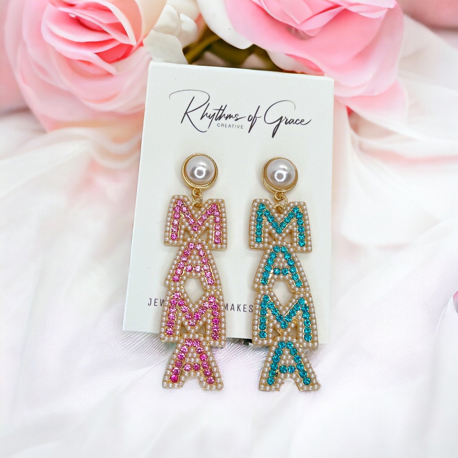 Gender Reveal Earrings - Baby Shower, New Mom, Mother’s Day, Mom Earrings, Momma Earrings, Mama Earrings, Team Pink, Team Blue, Pink or Blue