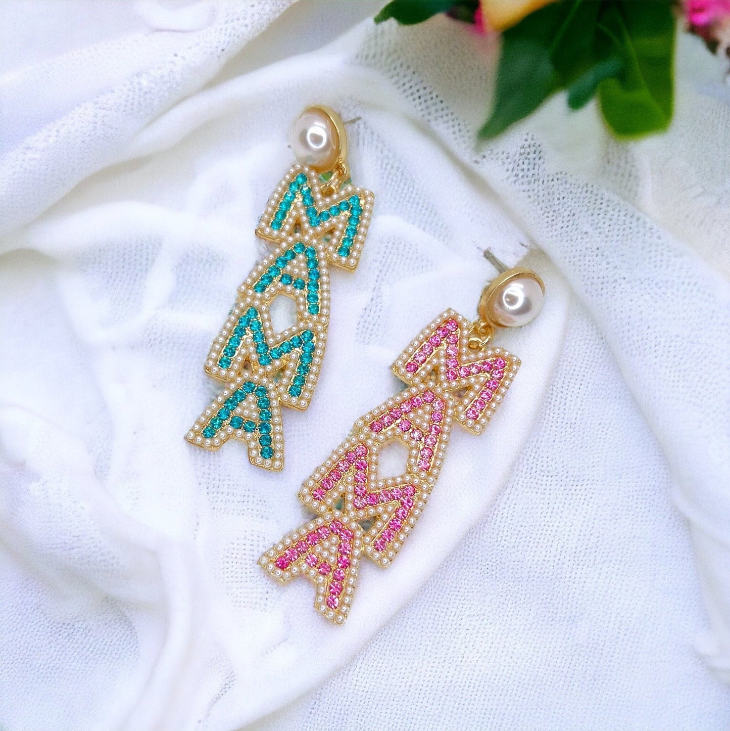 Gender Reveal Earrings - Baby Shower, New Mom, Mother’s Day, Mom Earrings, Momma Earrings, Mama Earrings, Team Pink, Team Blue, Pink or Blue